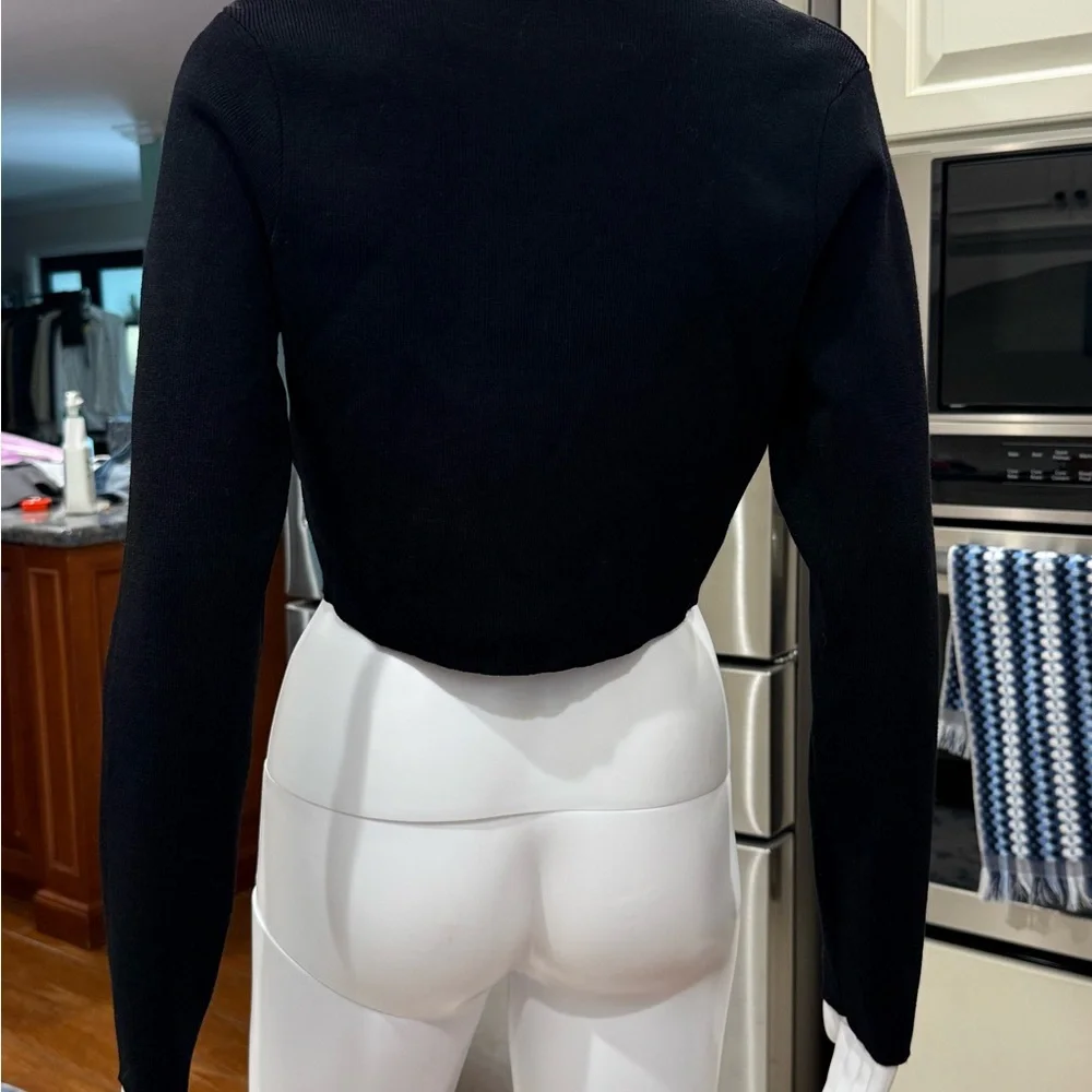 7 For All Mankind Black Lace-Up Crop Top M - Picture 5 of 7